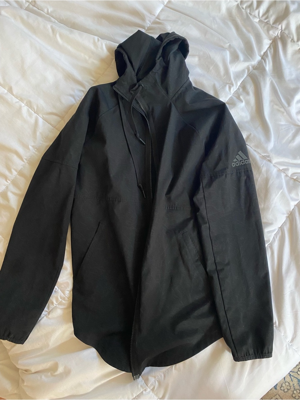 adidas Women Black Hooded Jacket